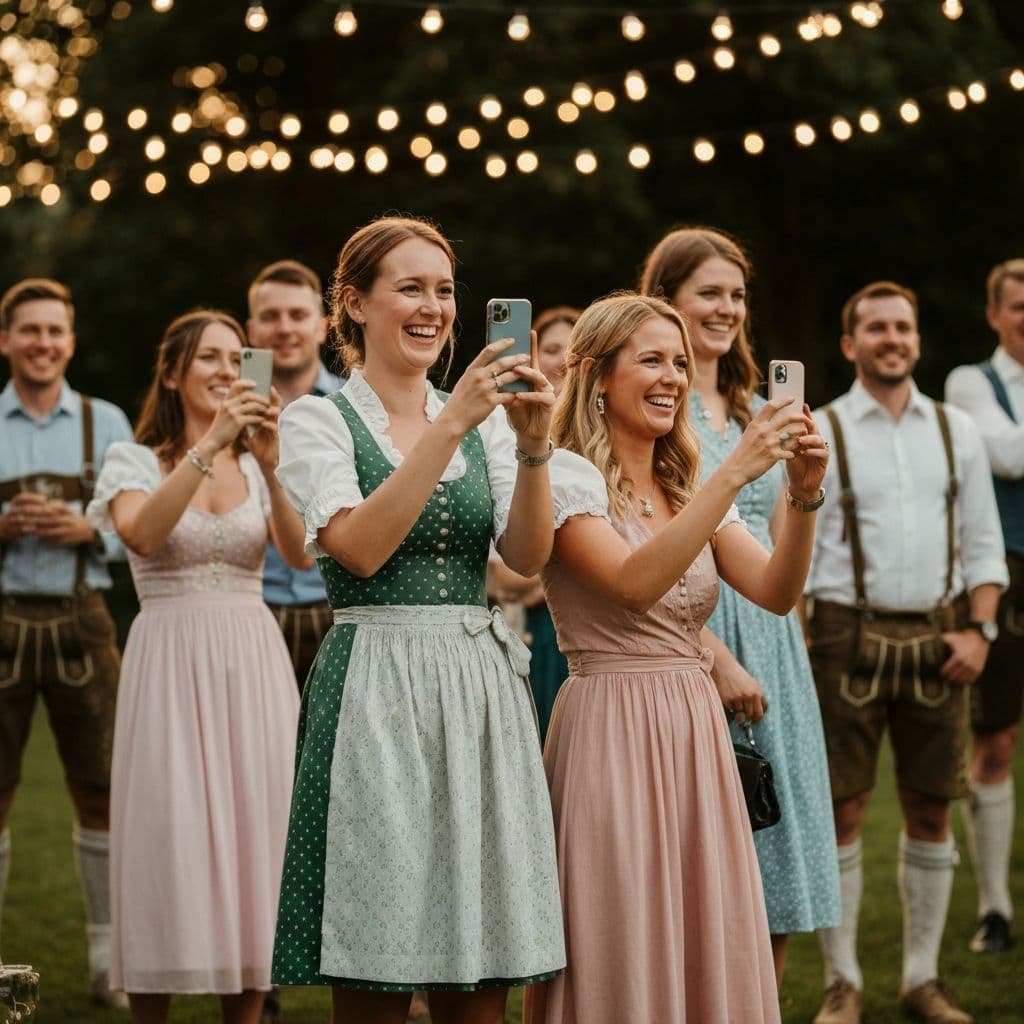 Hochzeitsgäste beim Fotografieren